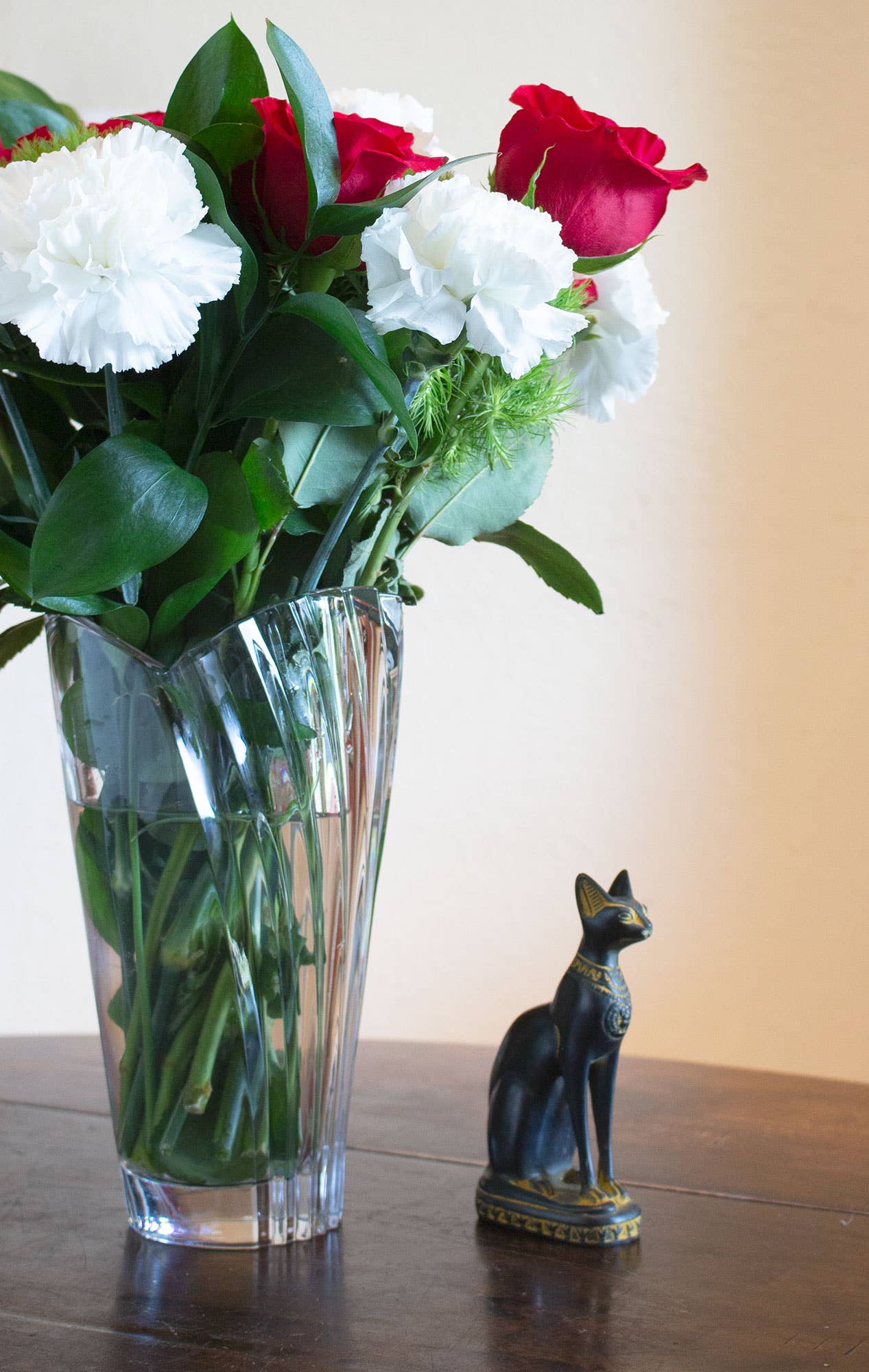 Bastet Cats Statue - Black with Antique Gold Accents
