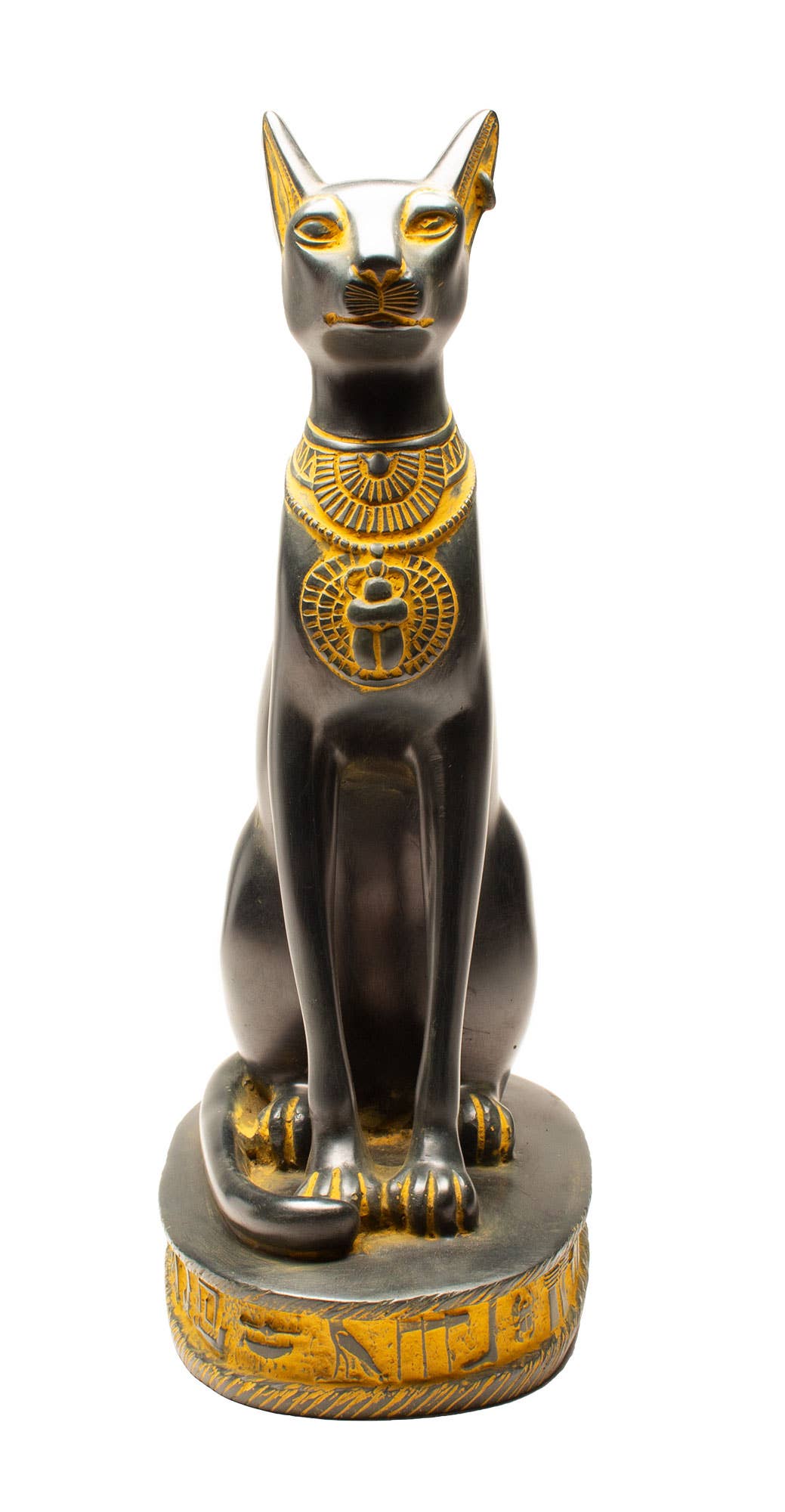 Bastet Cats Statue - Black with Antique Gold Accents