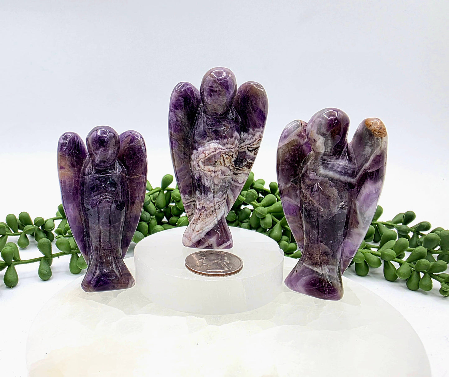 Amethyst Gemstone Angel Figurine (3")