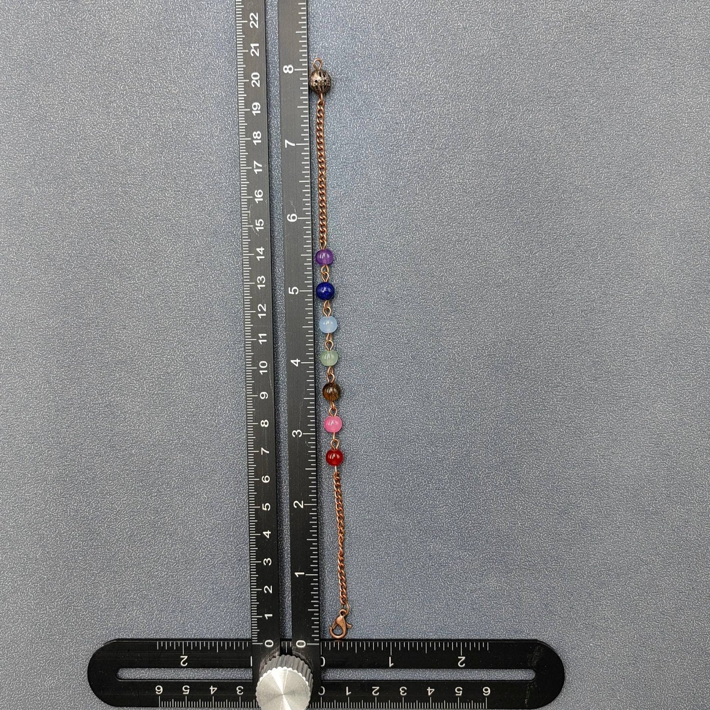 Hexagonal Cone Stone Pendulum with Chakra Chain - CS
