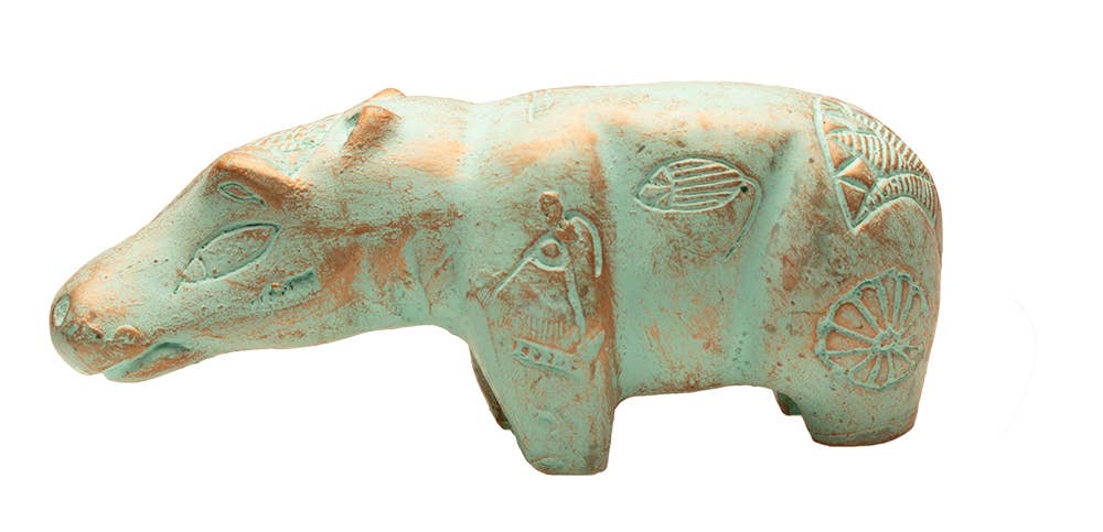 Hippo Statue  - Patina - 5.5"