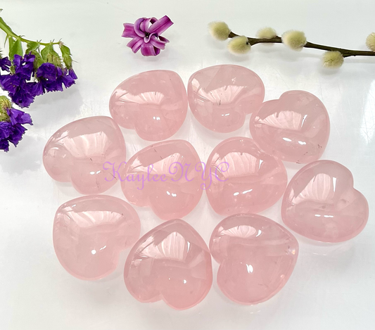 Natural Rose Quartz Heart Crystal (40mm)