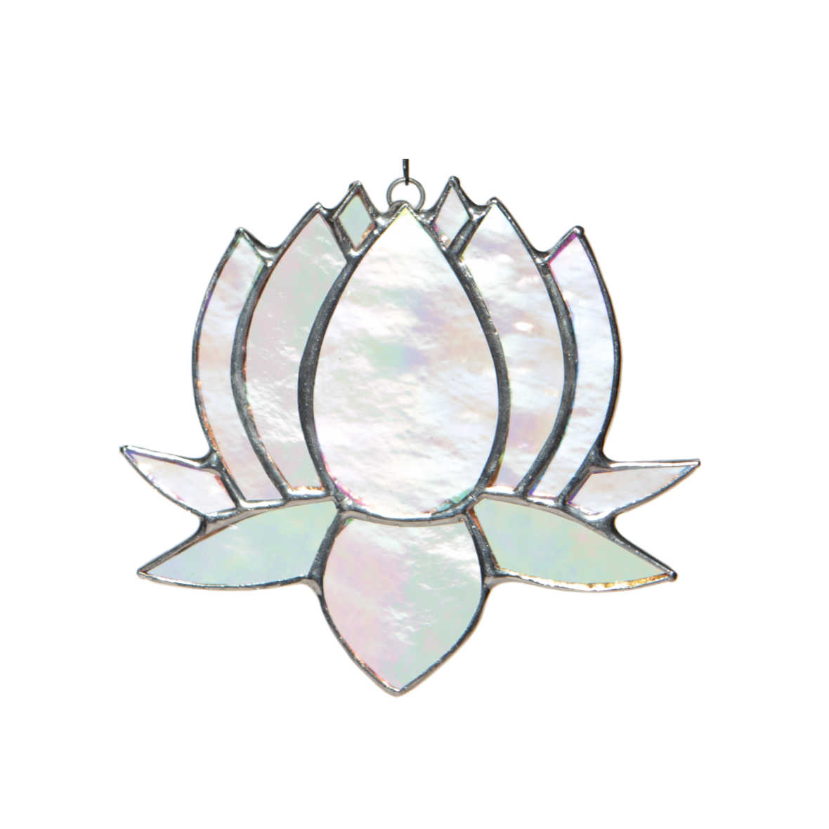 Small Lotus Stained Glass Suncatcher 3" x 4" - Nature Decor