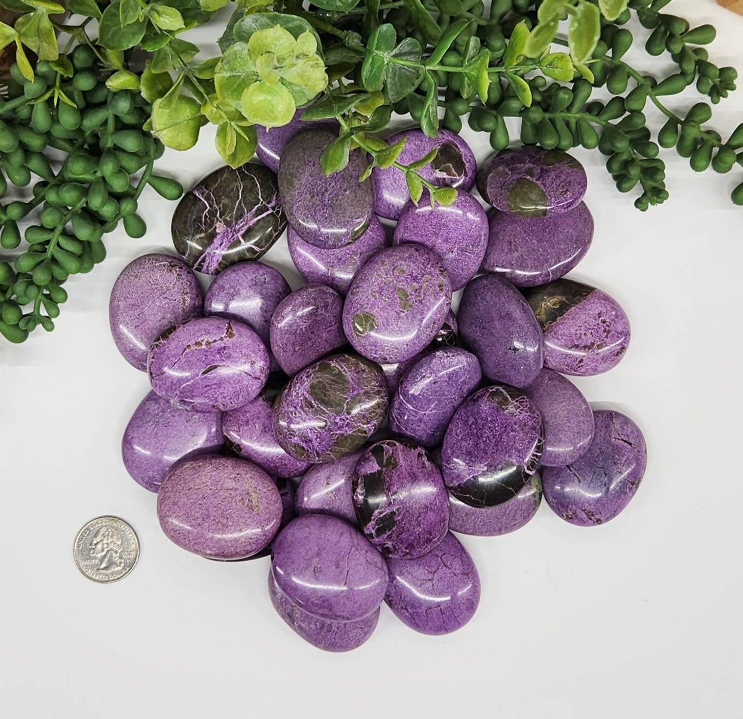 Stichtite Gemstone Palm Stones (45x35x15mm)