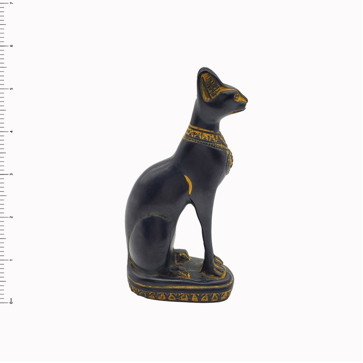 Bastet Cats Statue - Black with Antique Gold Accents