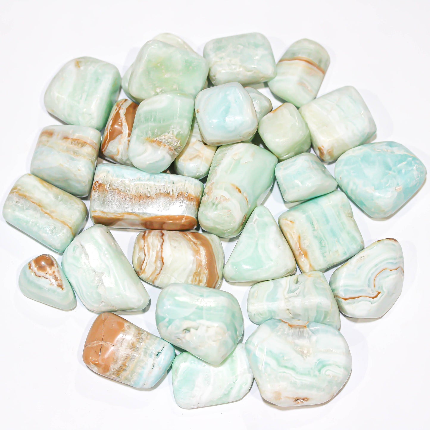Caribbean Blue Calcite (Seafoam Calcite) Polished Tumbled