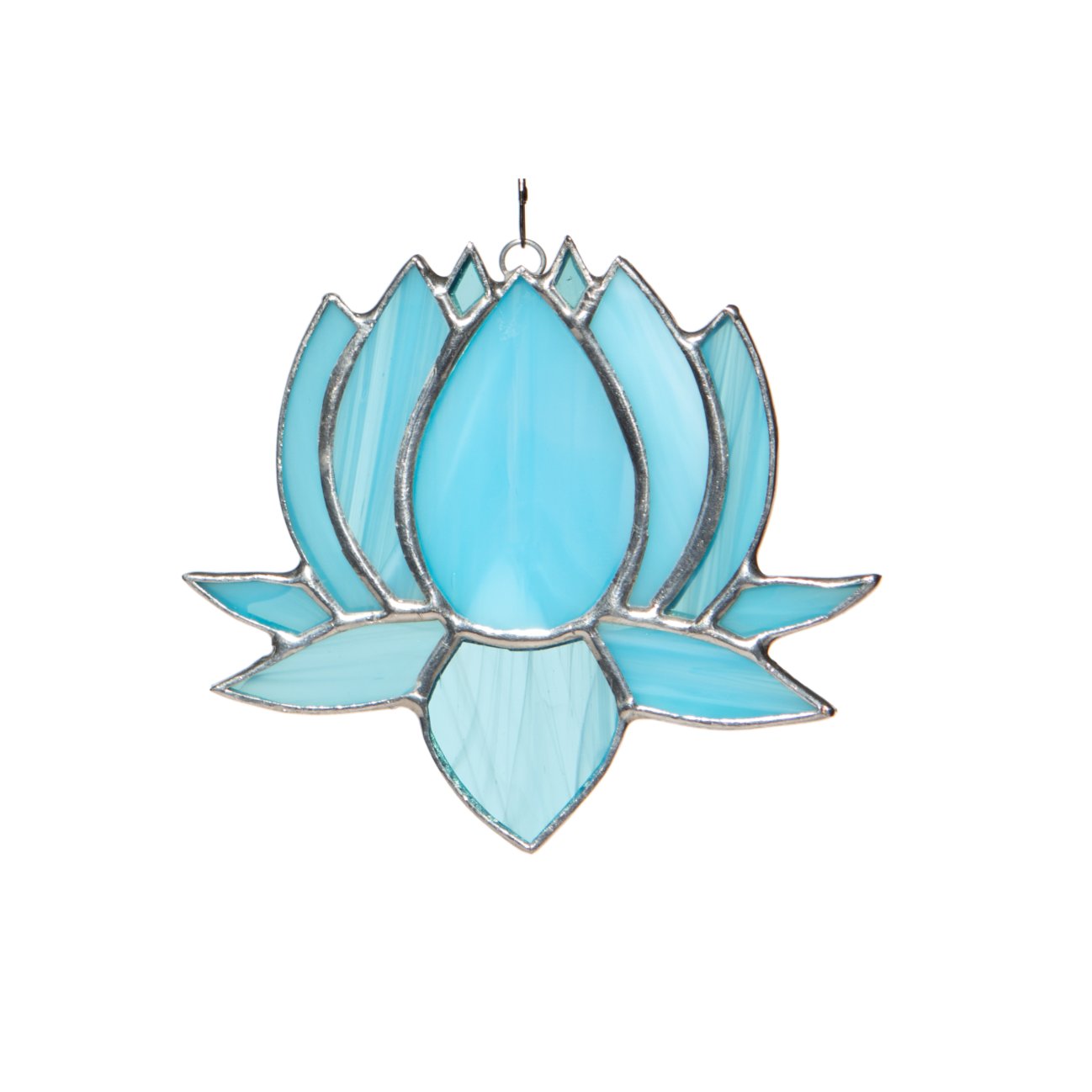 Small Lotus Stained Glass Suncatcher 3" x 4" - Nature Decor