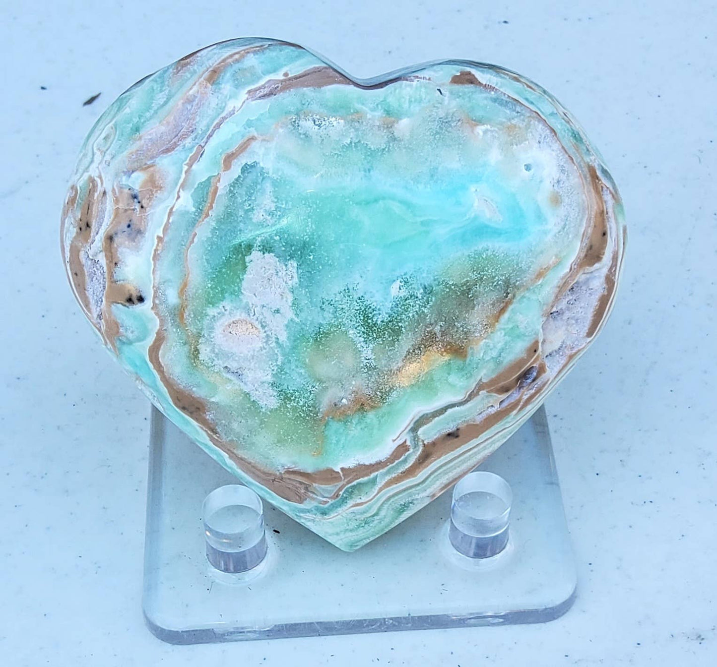 Seafoam Calcite Hearts