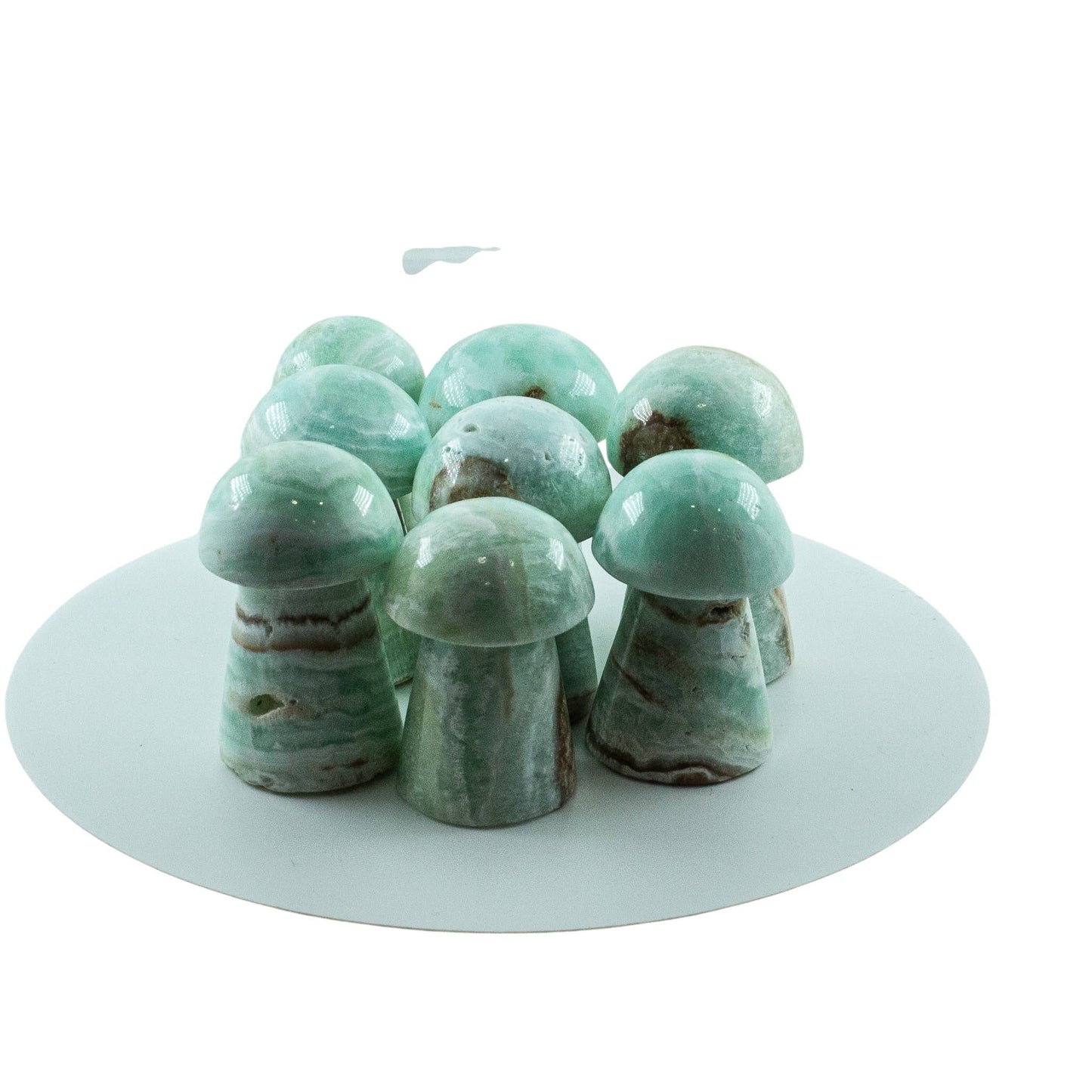 Caribbean Blue Calcite (Seafoam Calcite) Mushrooms