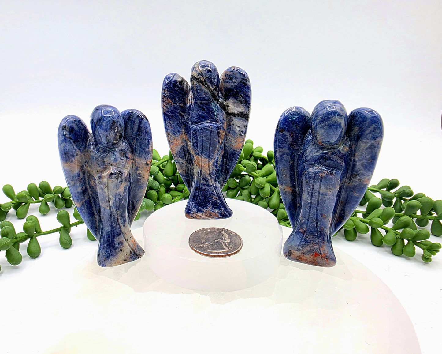 Sodalite Gemstone Angel Figurine (3")