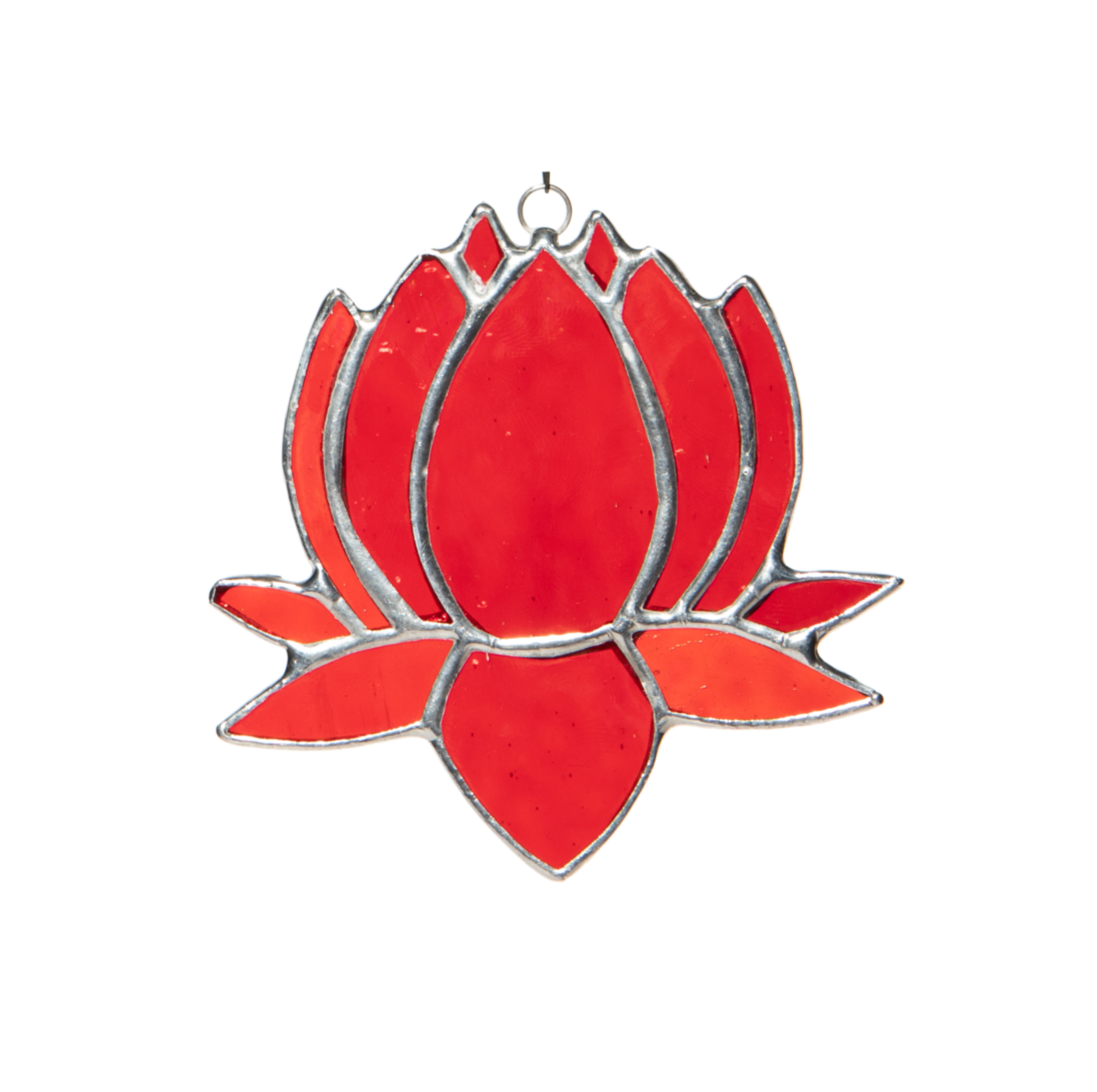 Small Lotus Stained Glass Suncatcher 3" x 4" - Nature Decor