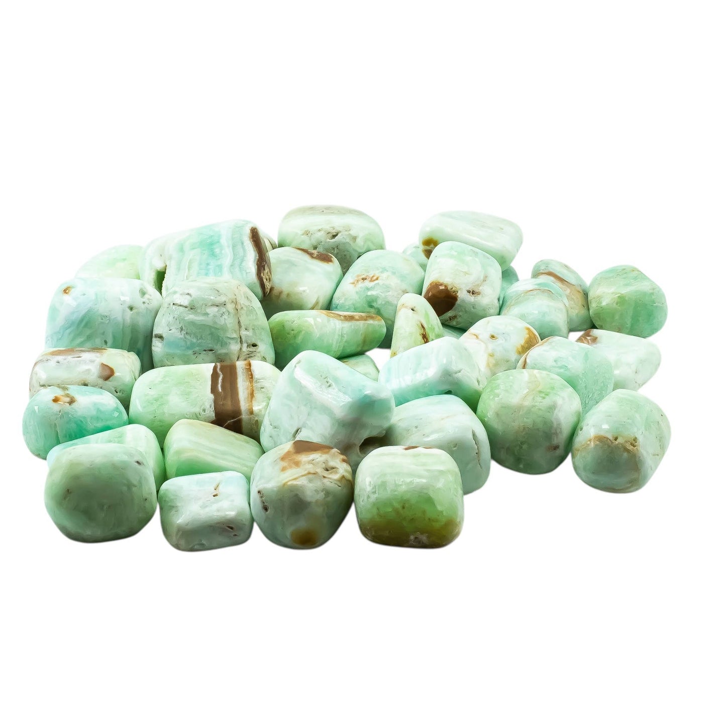 Caribbean Blue Calcite (Seafoam Calcite) Polished Tumbled