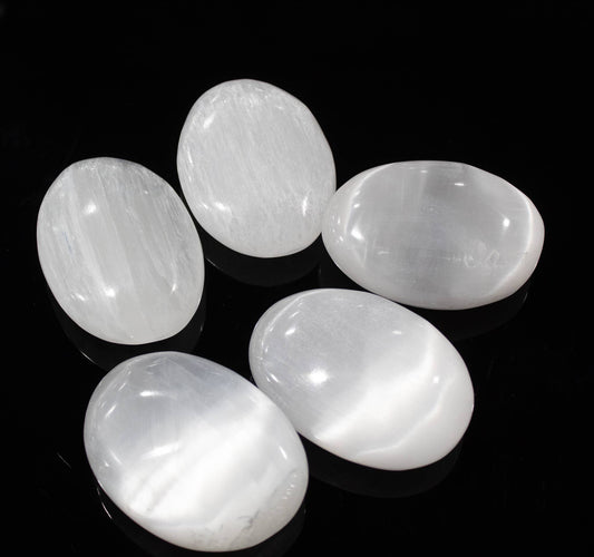 Selenite Pillow Palm Stone 5cm to 8cm