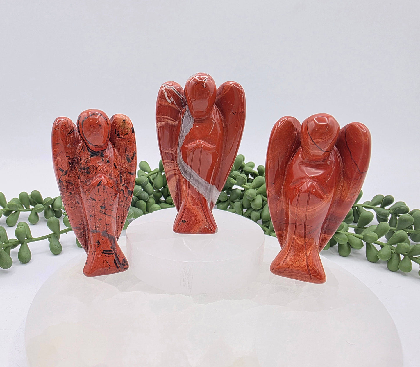 Red Jasper Gemstone Angel Figurine (3")
