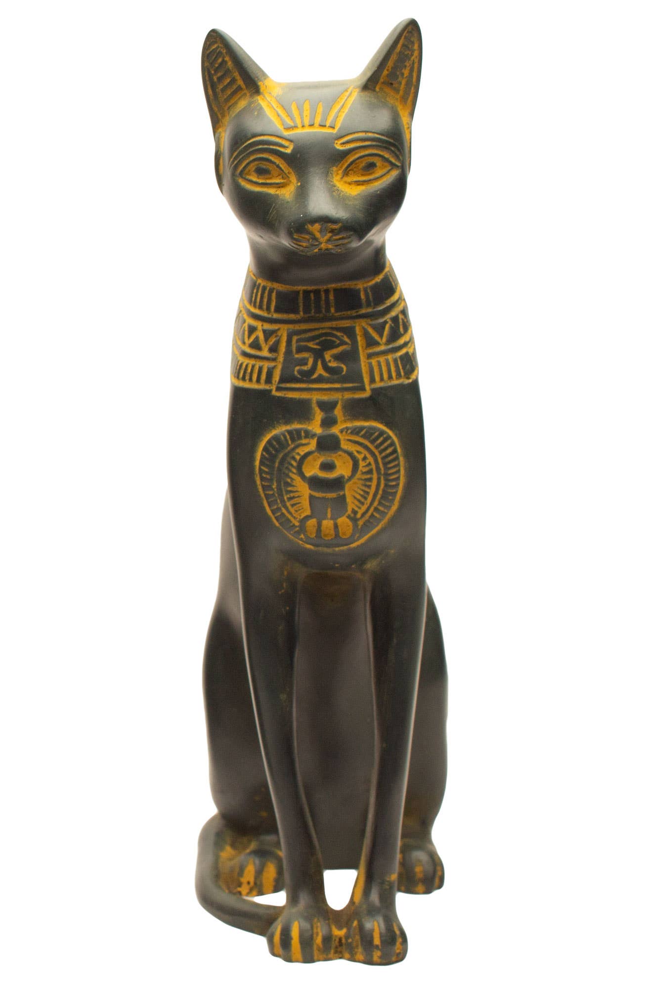 Fine Bastet Cat Antique Gold - 7"