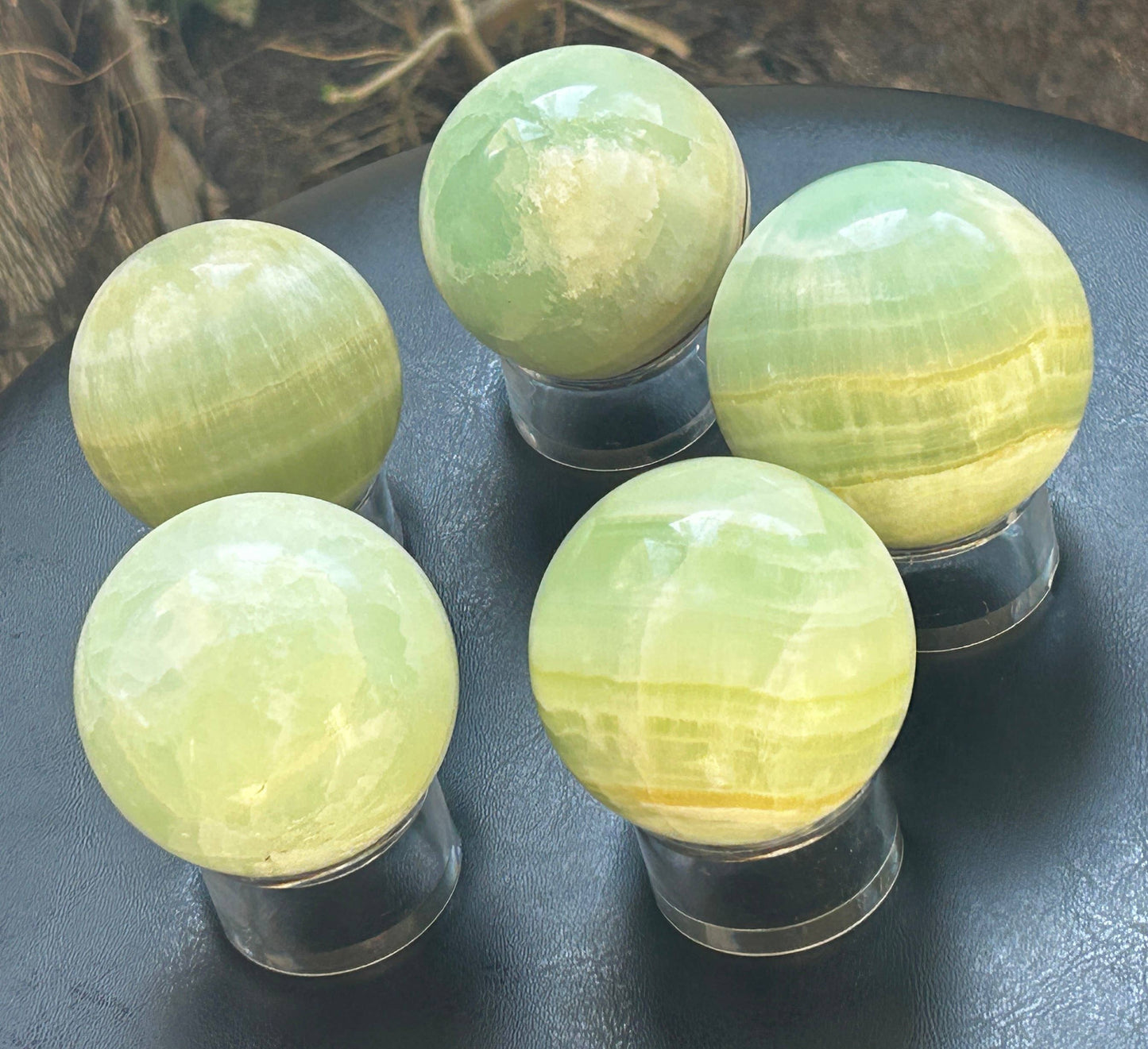 Pistachio Calcite Spheres