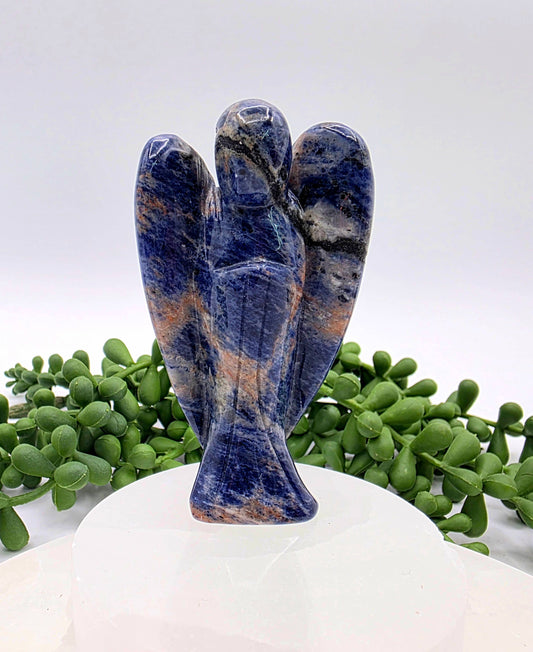 Sodalite Gemstone Angel Figurine (3")