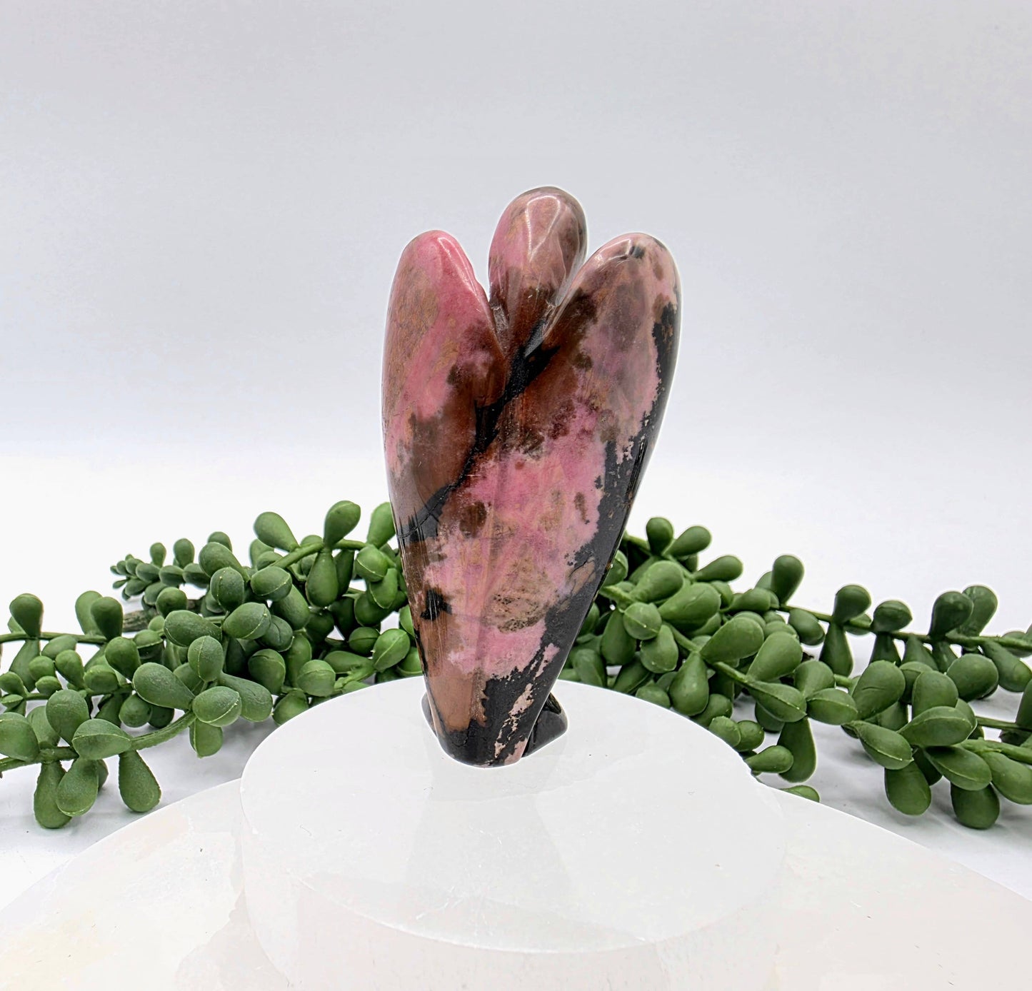 Rhodonite Gemstone Angel Figurine (3")