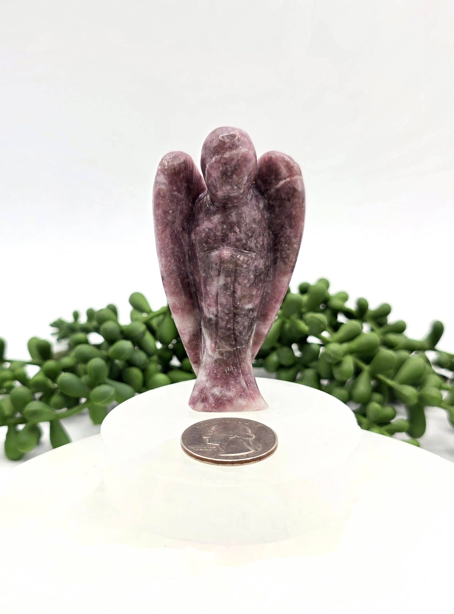 Lepidolite Gemstone Angel Figurine (3")