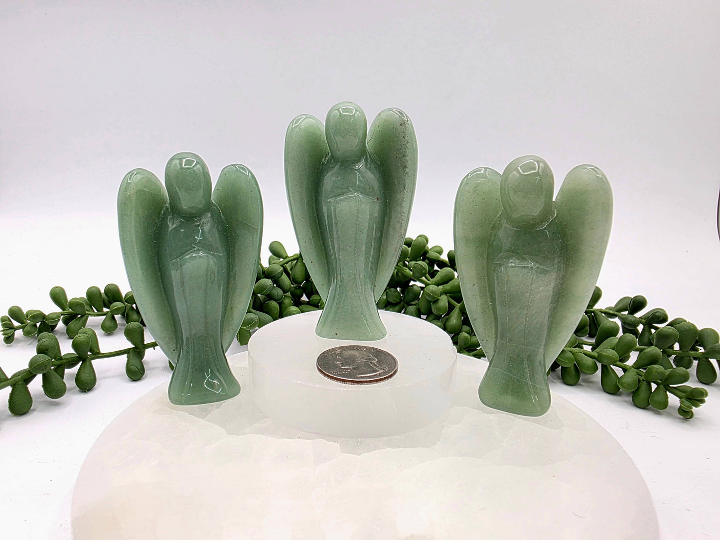 Aventurine Gemstone Angel Figurine (3")