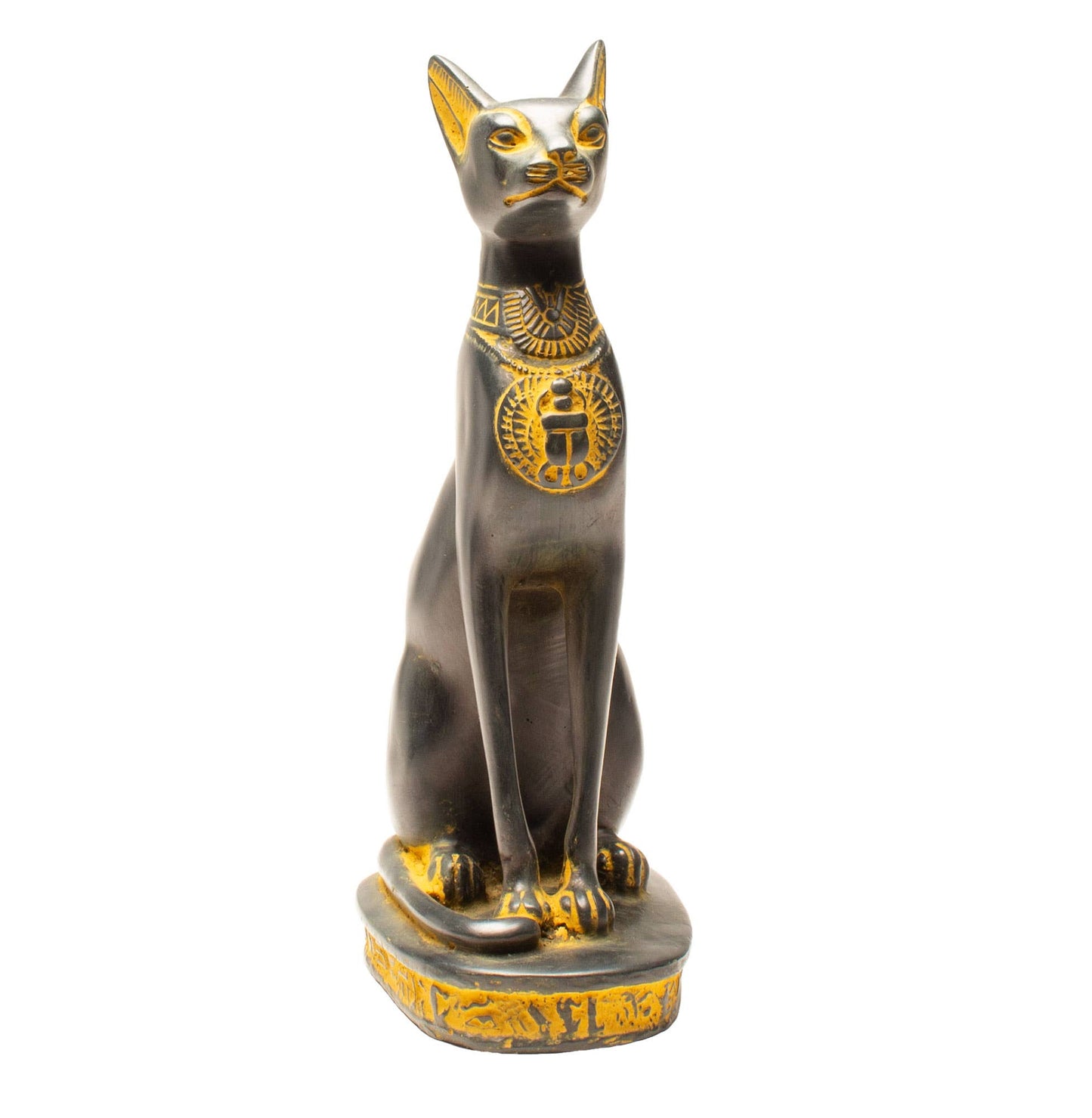 Bastet Cats Statue - Black with Antique Gold Accents
