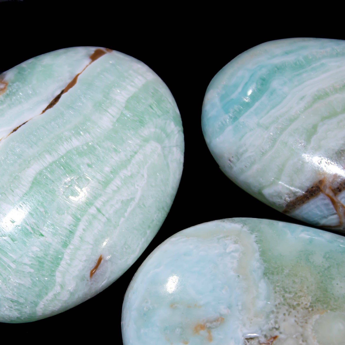 Caribbean Blue Calcite (Seafoam Calcite) Pillows