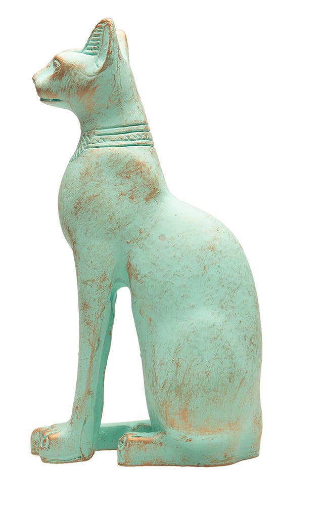 Bastet Cat Statue Patina - 5.25" - Egyptian Goddess