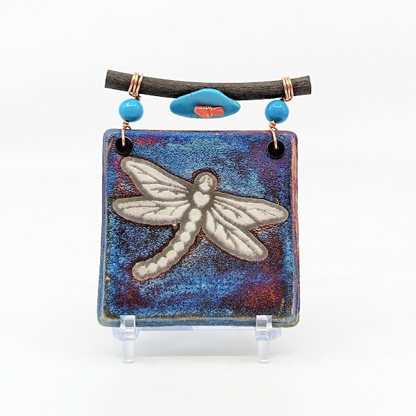 Raku Mini Dreamcatcher Tile - Dragonfly