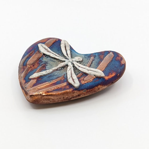 Raku Pottery Blessed Heart - Dragonfly