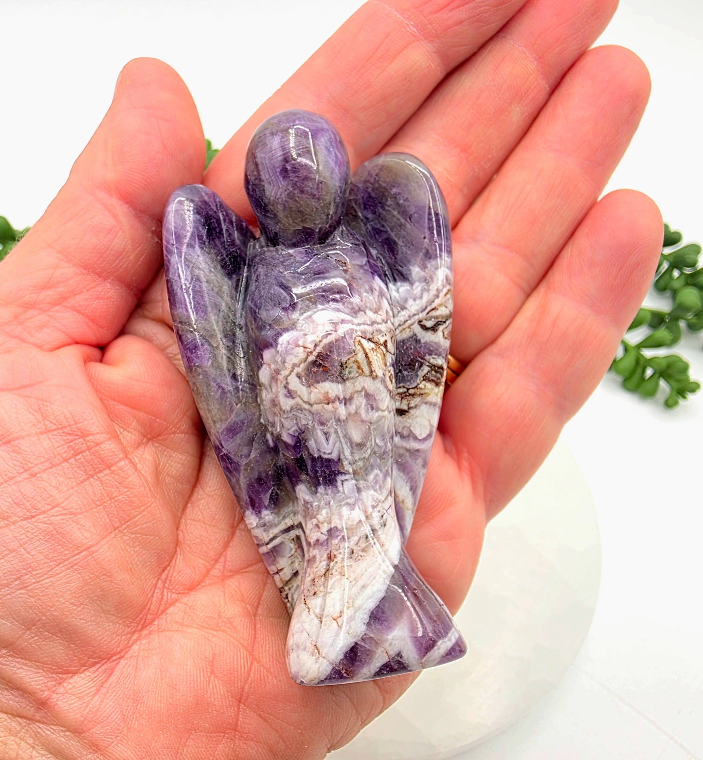 Amethyst Gemstone Angel Figurine (3")