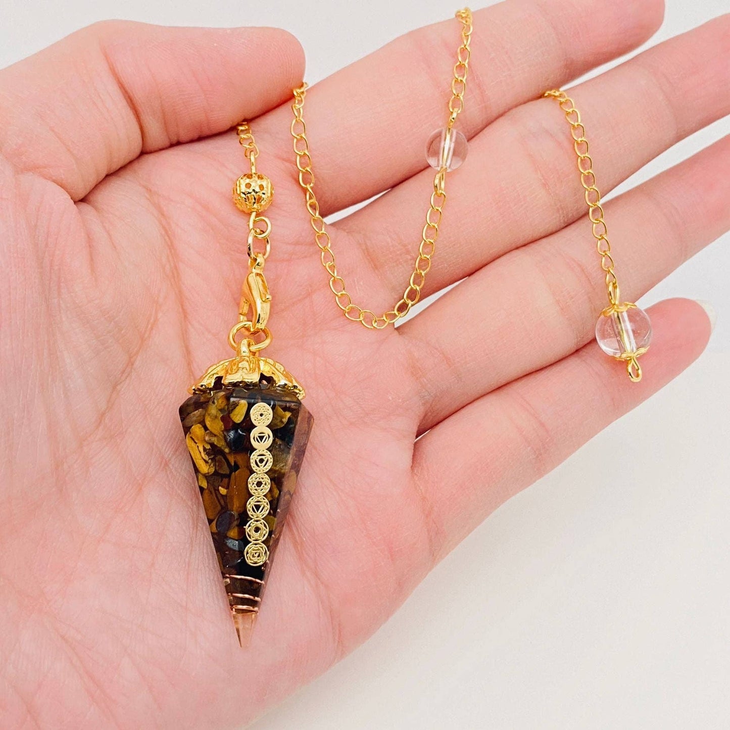 Hexagonal Conical Shape Chakra Pendulum Pendant - CS