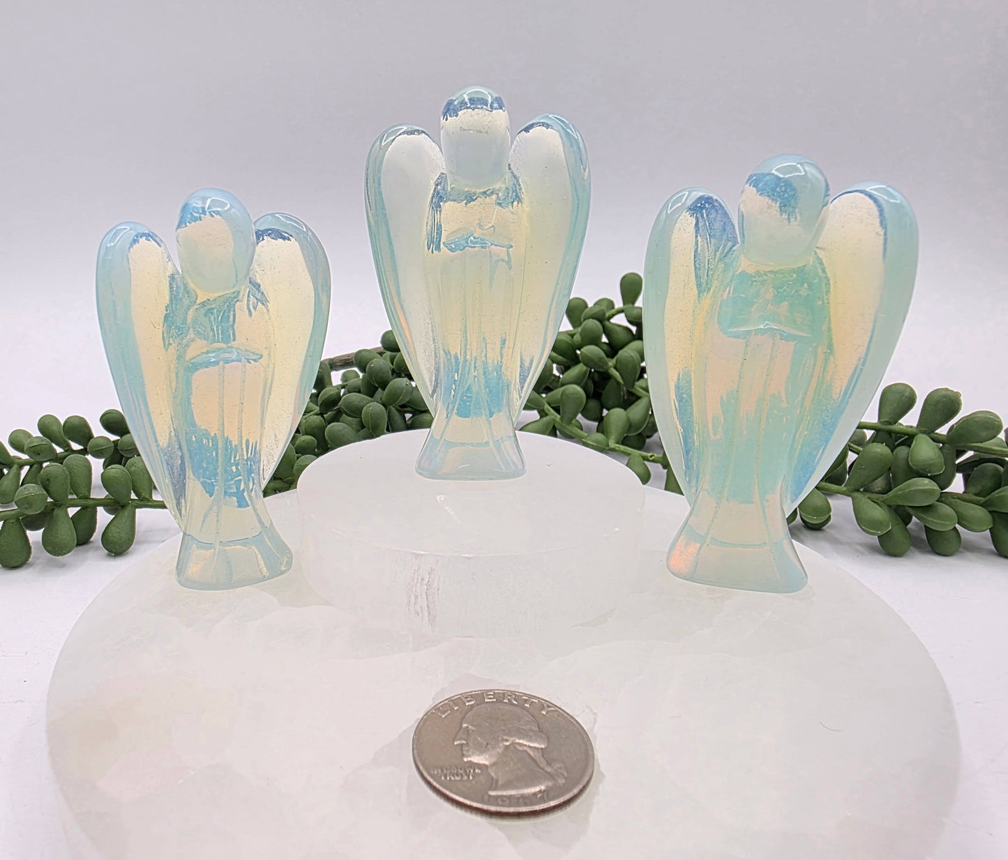 Opalite Gemstone Angel Figurine (3")