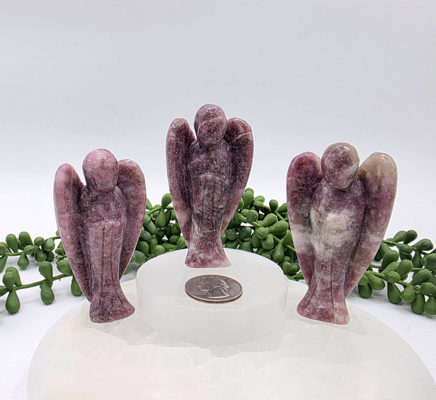 Lepidolite Gemstone Angel Figurine (3")