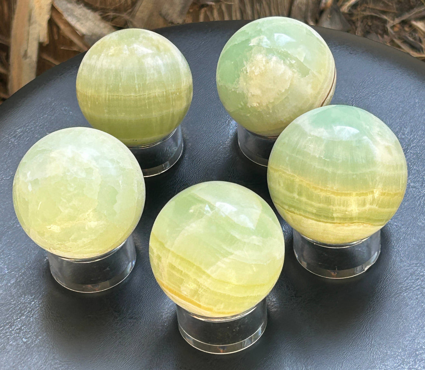 Pistachio Calcite Spheres