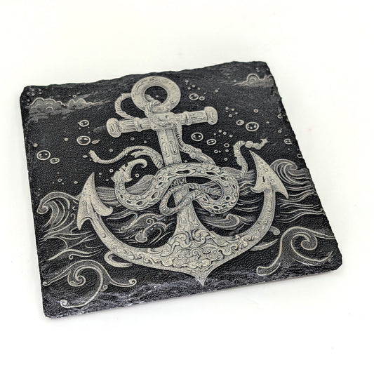 Slate Stone Coaster - Anchor