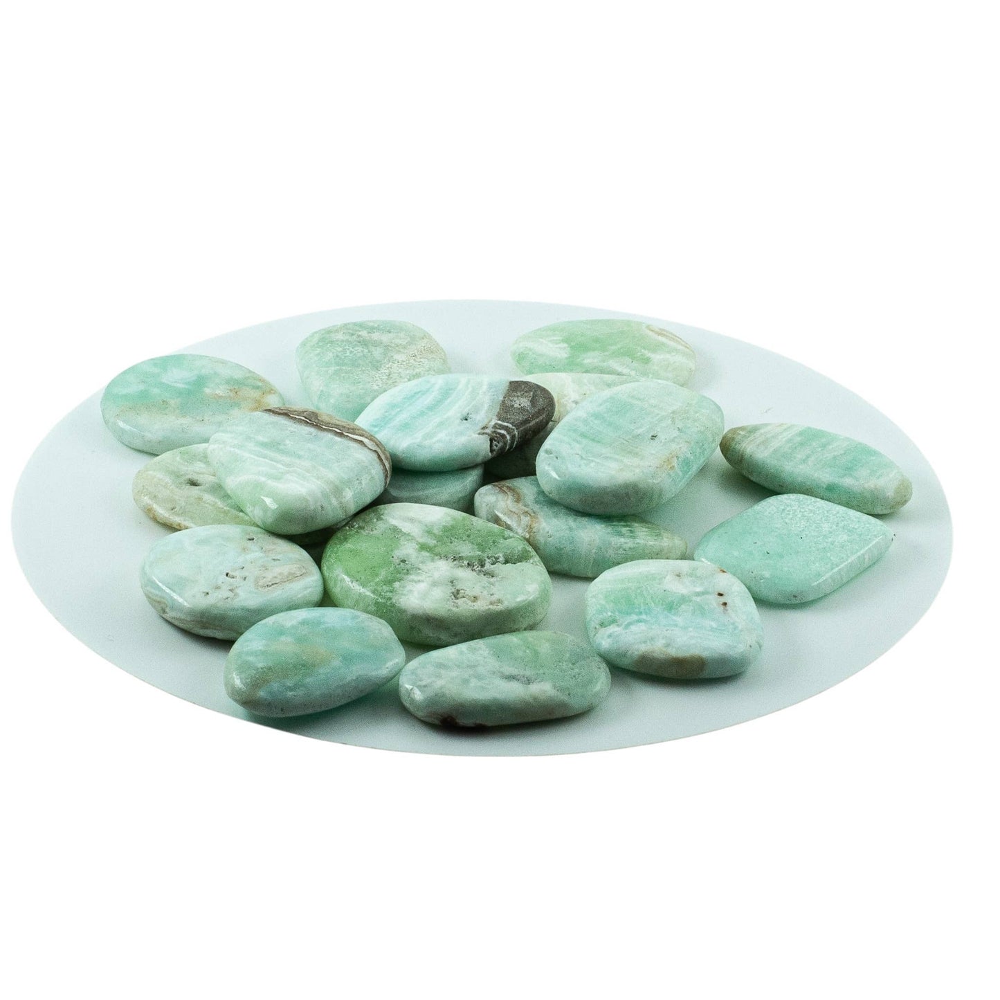 Caribbean Blue Calcite (Seafoam Calcite) Smooth Flats