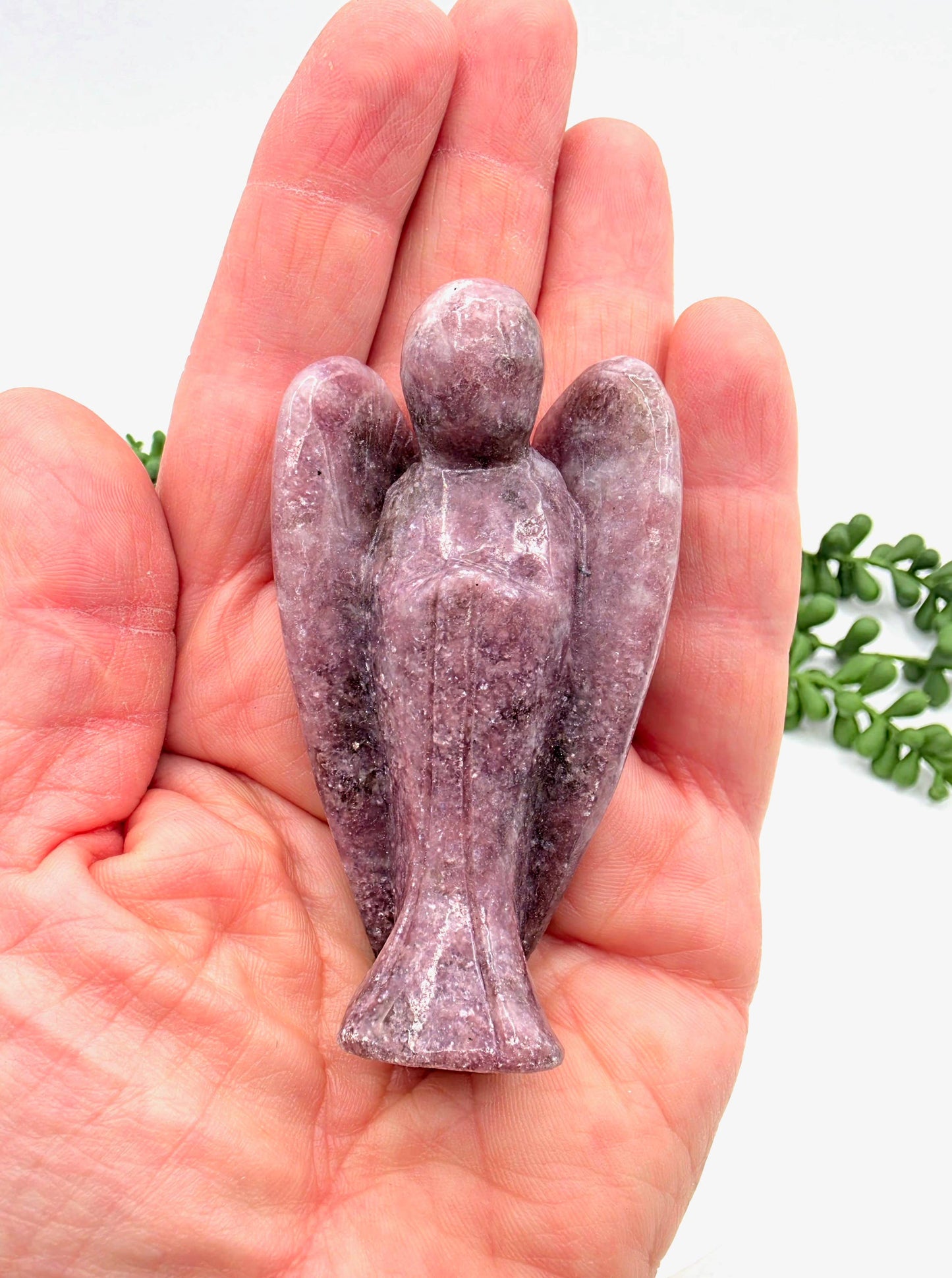 Lepidolite Gemstone Angel Figurine (3")