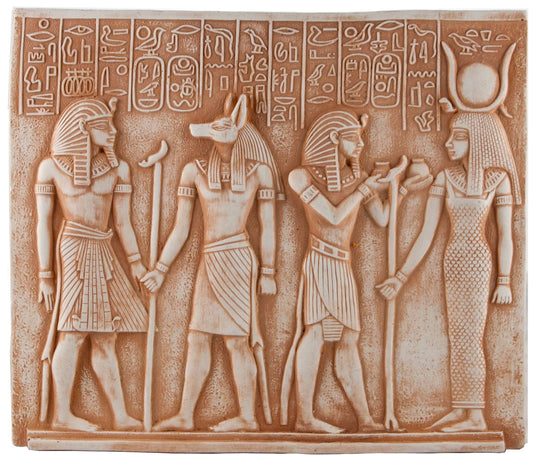Anubis and Isis Plaque - 10"