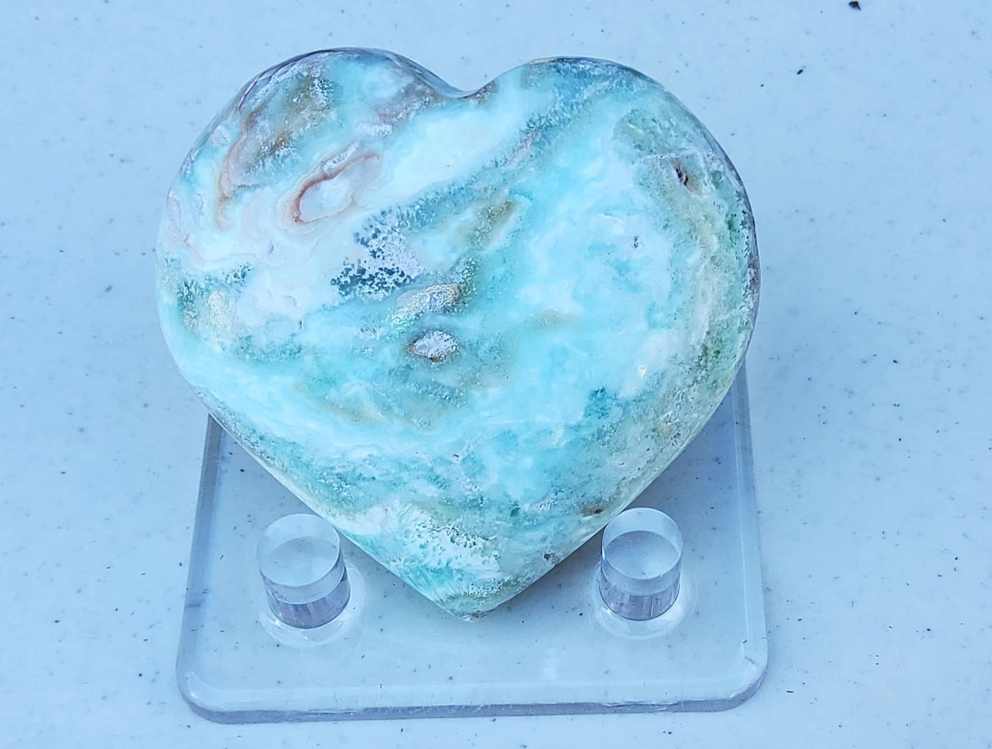 Seafoam Calcite Hearts