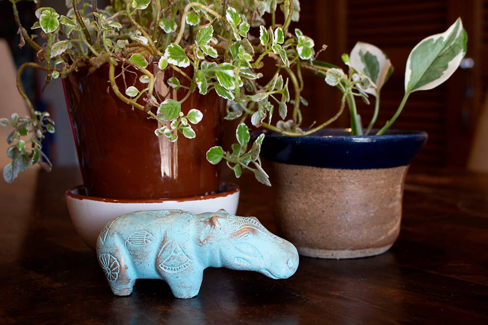 Hippo Statue  - Patina - 5.5"
