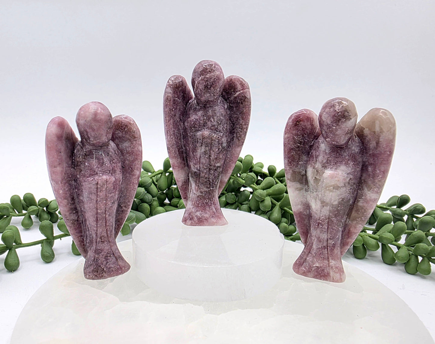 Lepidolite Gemstone Angel Figurine (3")