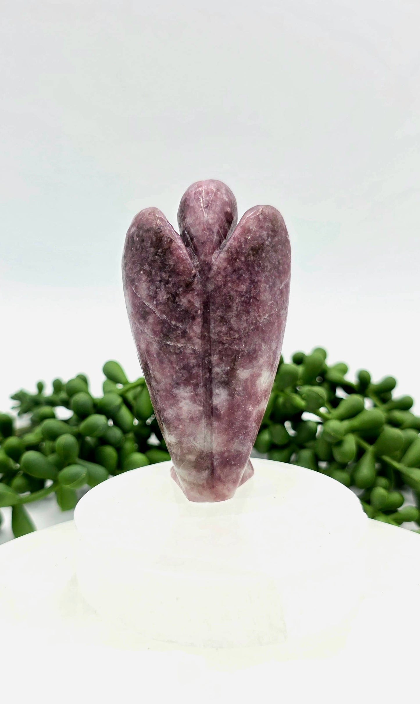 Lepidolite Gemstone Angel Figurine (3")