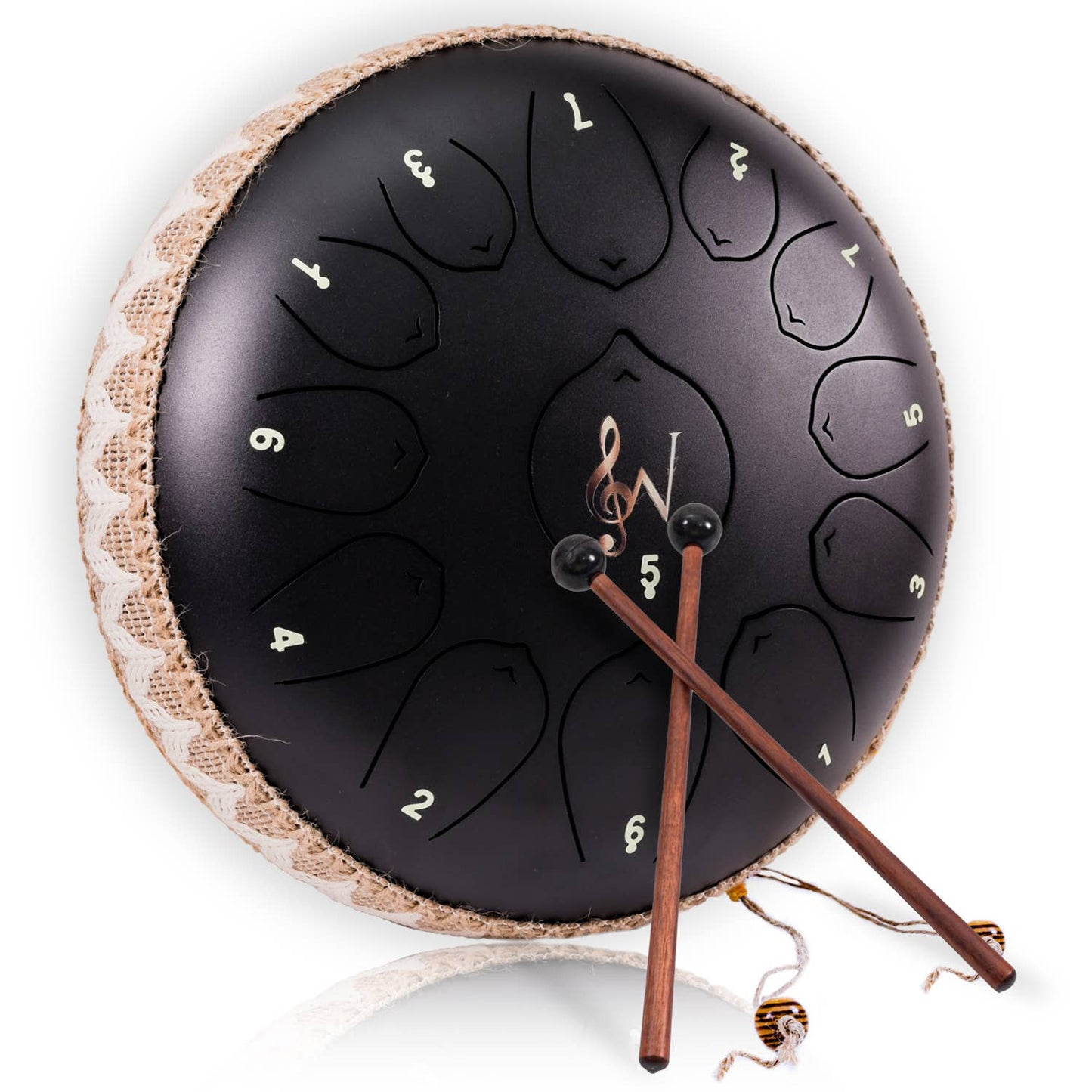 12-Inch Steel Tongue Drum - 13 Notes - Rain Drum - Blue