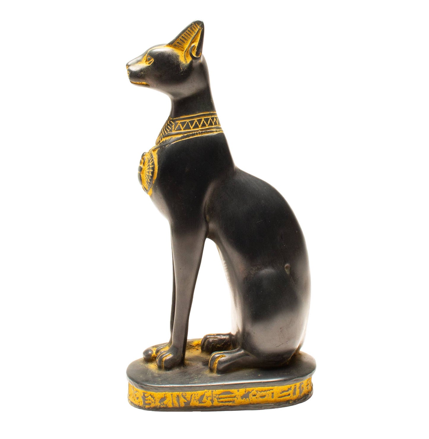 Bastet Cats Statue - Black with Antique Gold Accents