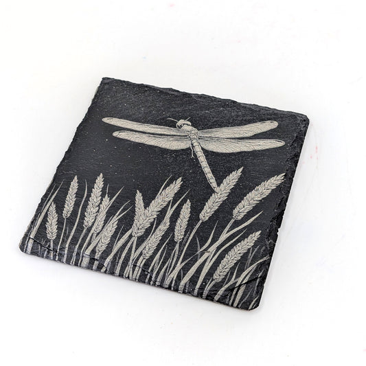 Slate Stone Coaster - Dragonfly D