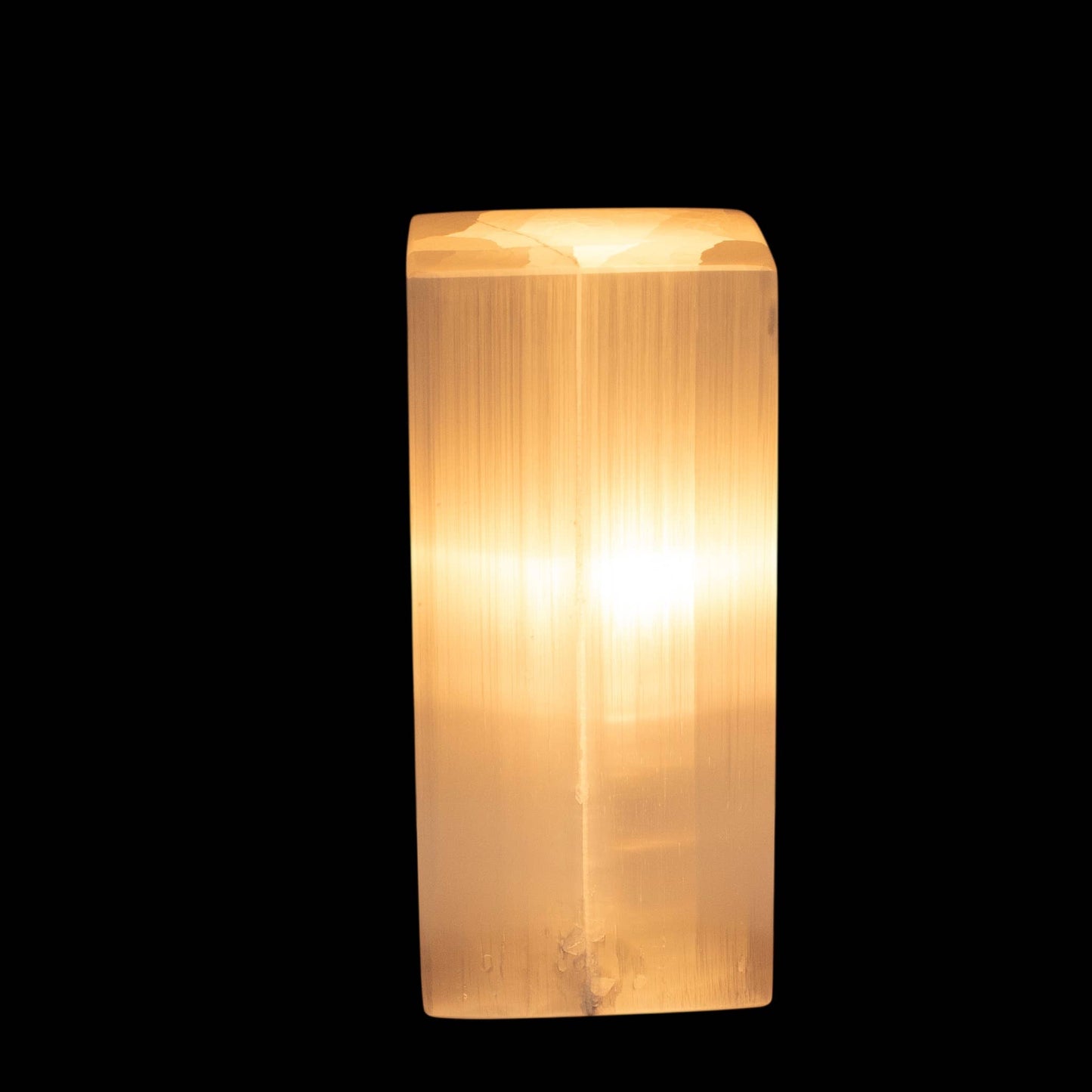Selenite Lamp Rectangle Tower 15cm