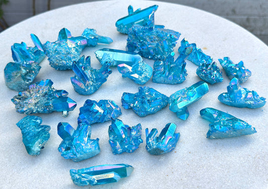 Aqua Aura Quartz Cluster