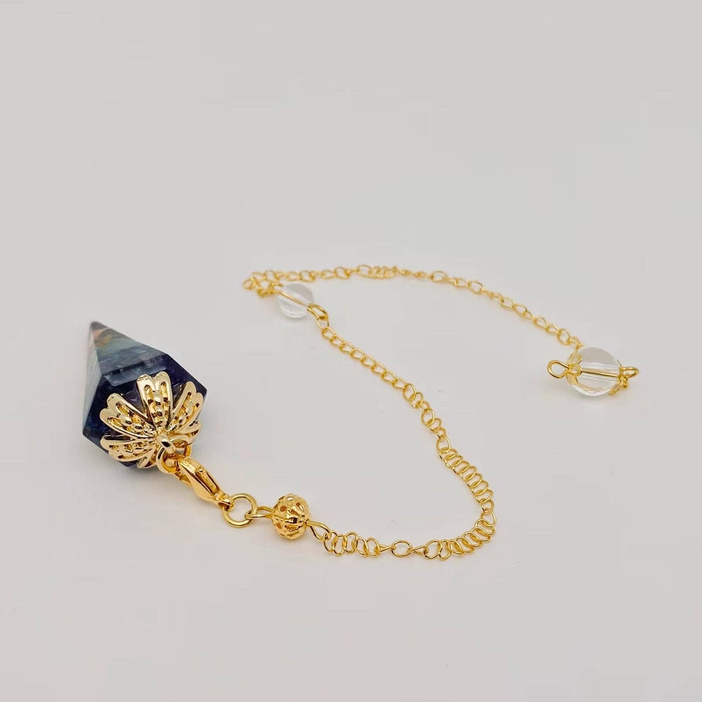 Hexagonal Conical Shape Chakra Pendulum Pendant - CS