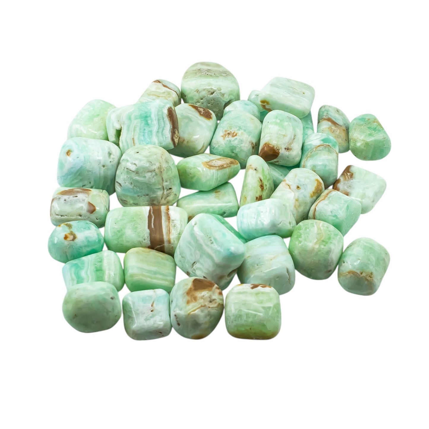 Caribbean Blue Calcite (Seafoam Calcite) Polished Tumbled