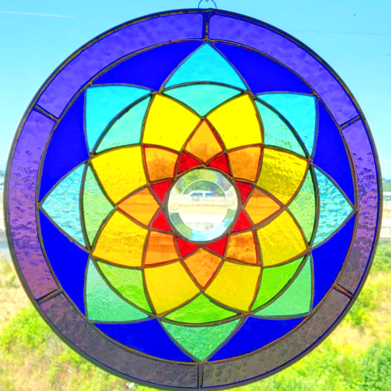 10" Chakra Mandala - Stained Glass Metaphysical Decor